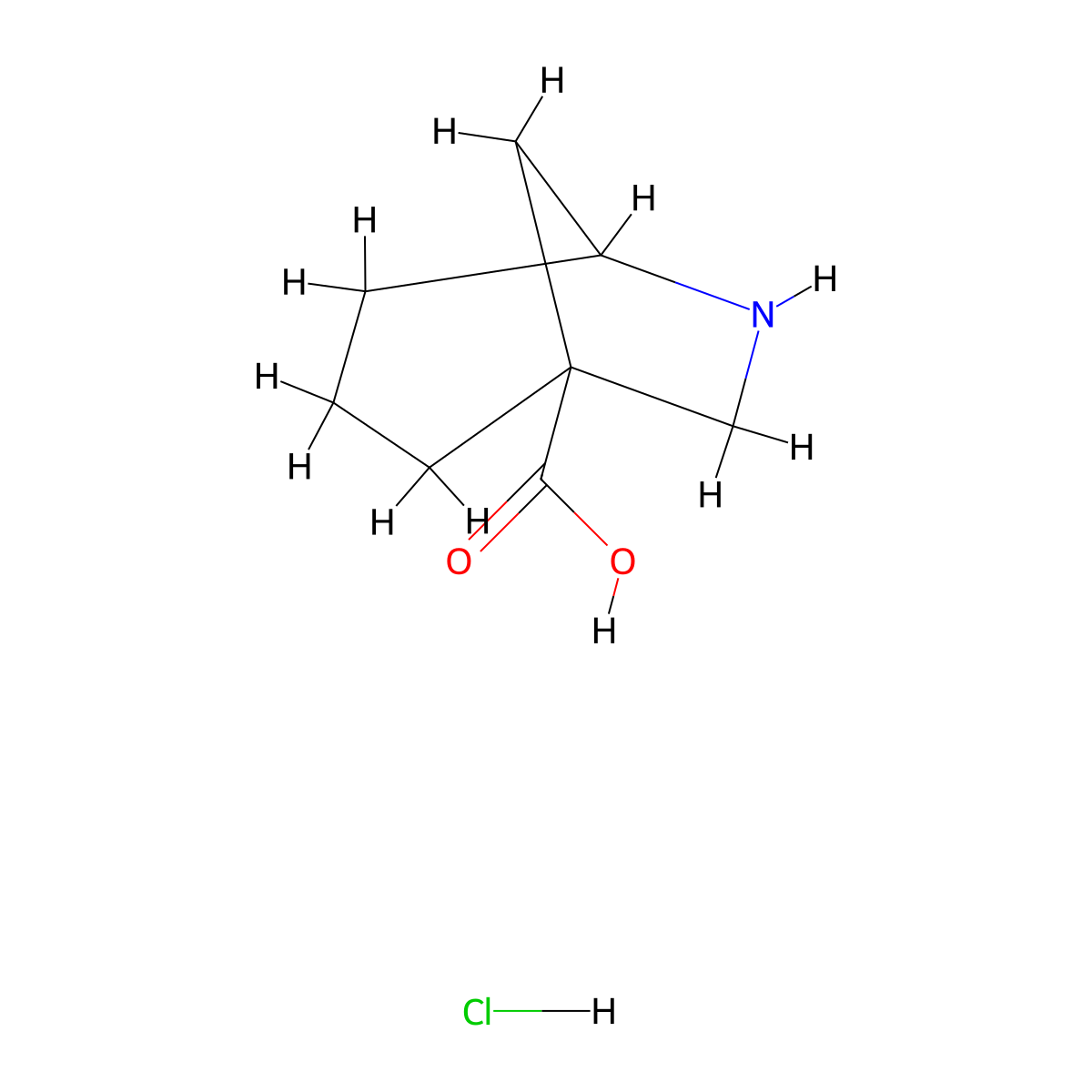 6-Azabicyclo[3.2.1]octane-1-carboxylic acid hydrochloride molecular structure, CAS 1394041-70-3