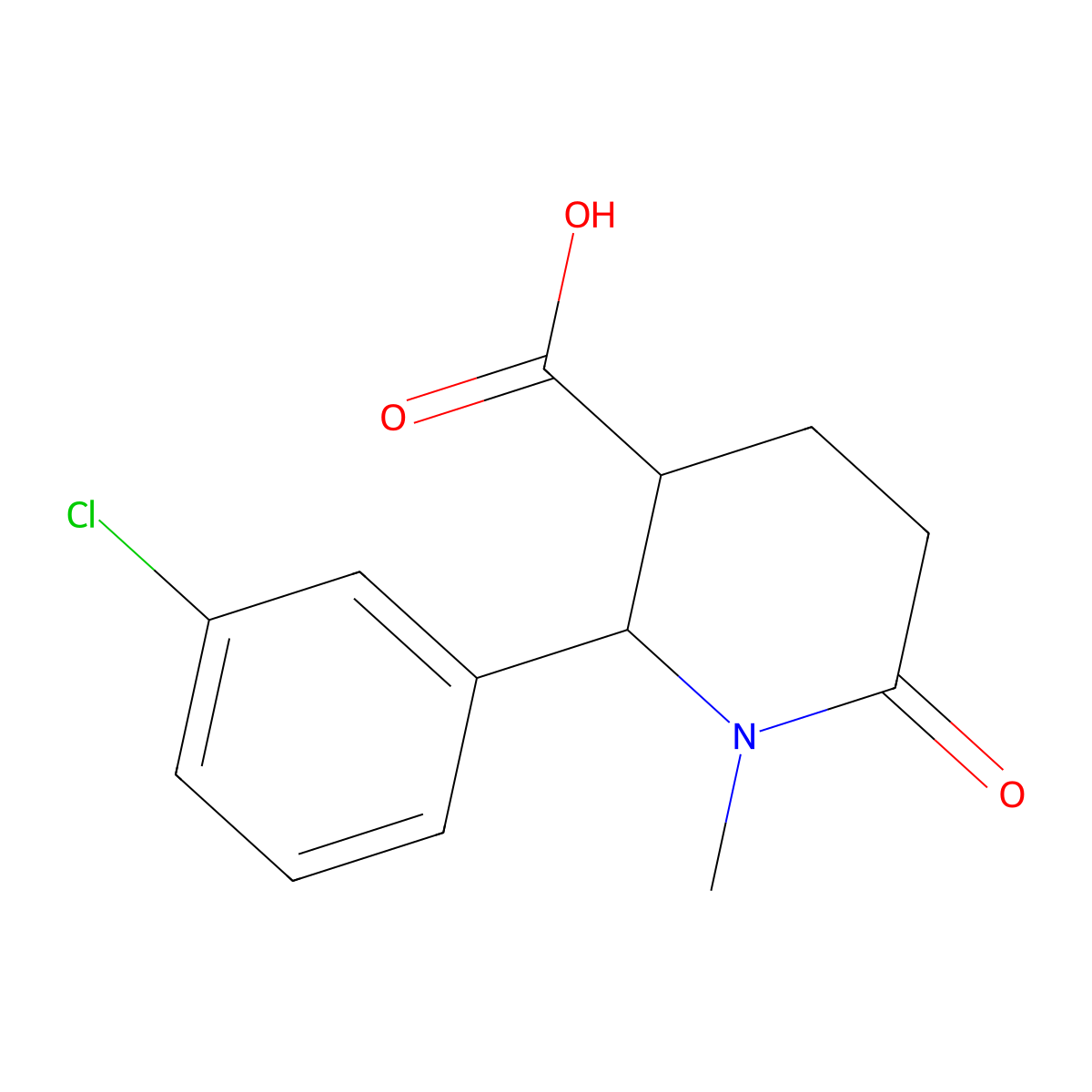 2-(3-Chlorophenyl)-1-methyl-6-oxopiperidine-3-carboxylic acid molecular structure, CAS 1394041-72-5