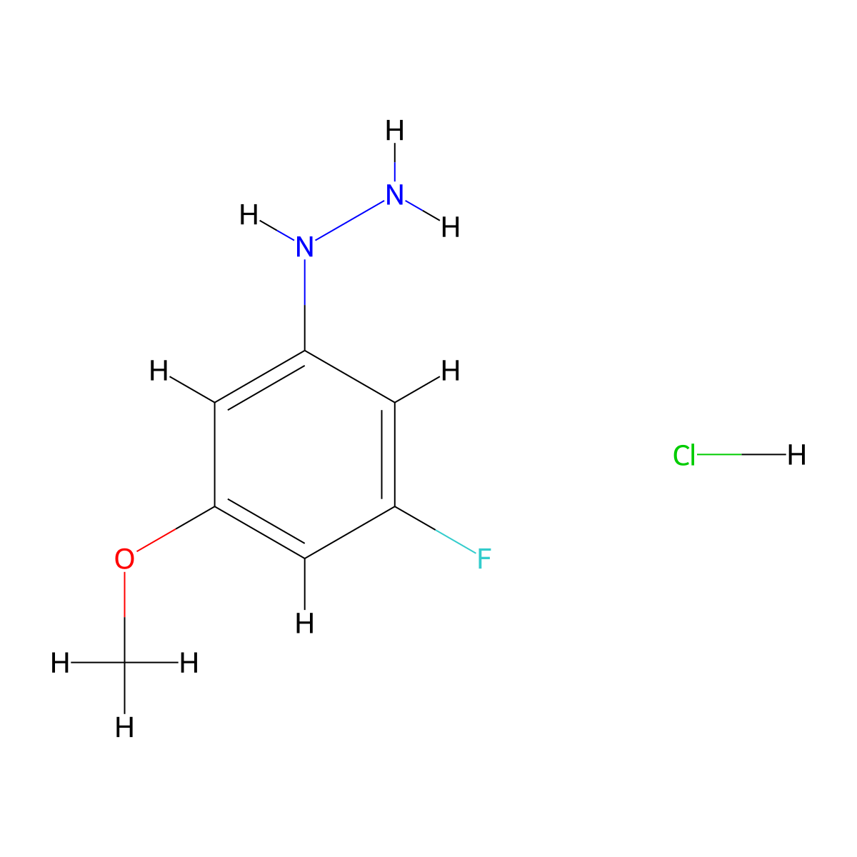 (3-Fluoro-5-methoxyphenyl)hydrazine hydrochloride molecular structure, CAS 1394041-74-7