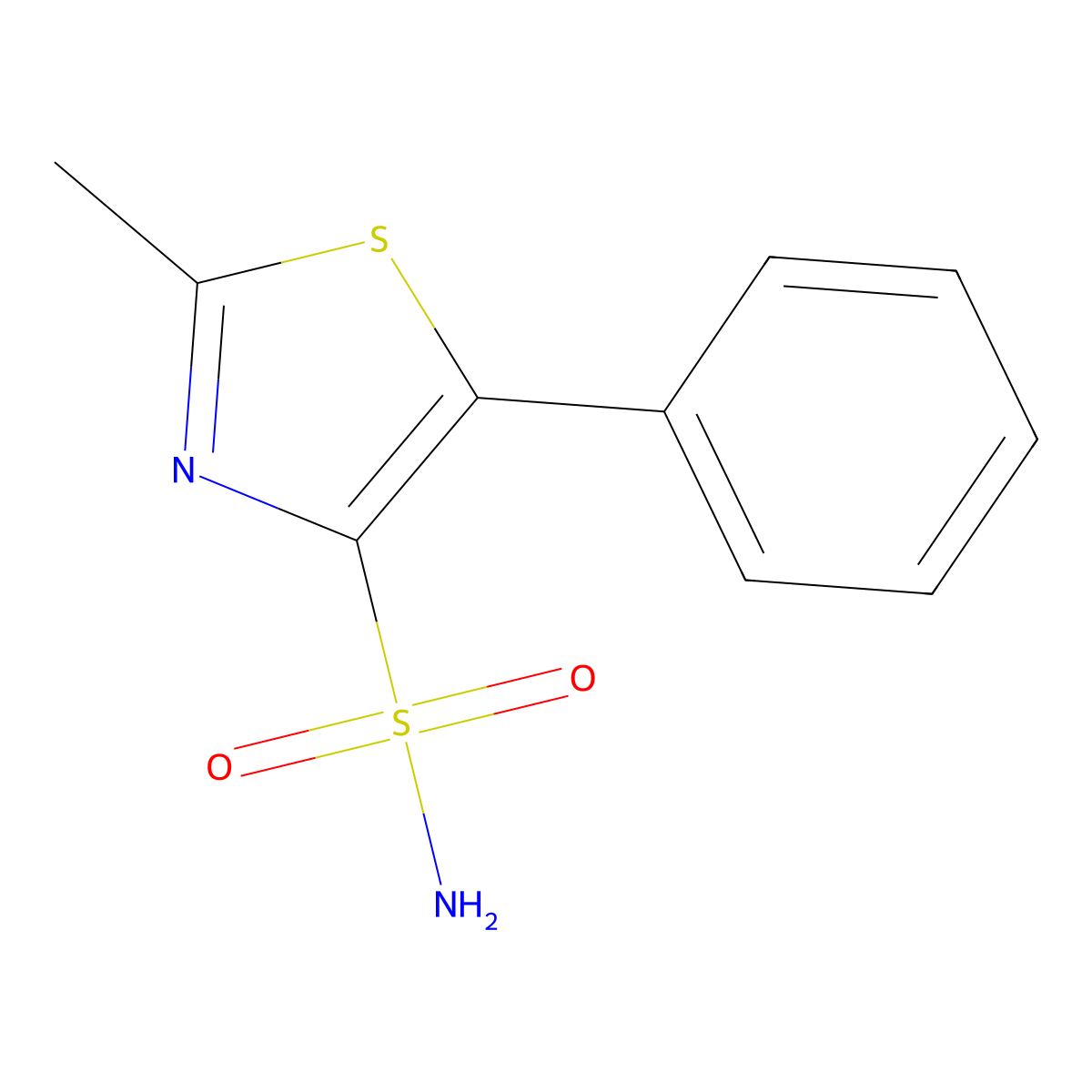 2-Methyl-5-phenyl-1,3-thiazole-4-sulfonamide molecular structure, CAS 1394041-78-1