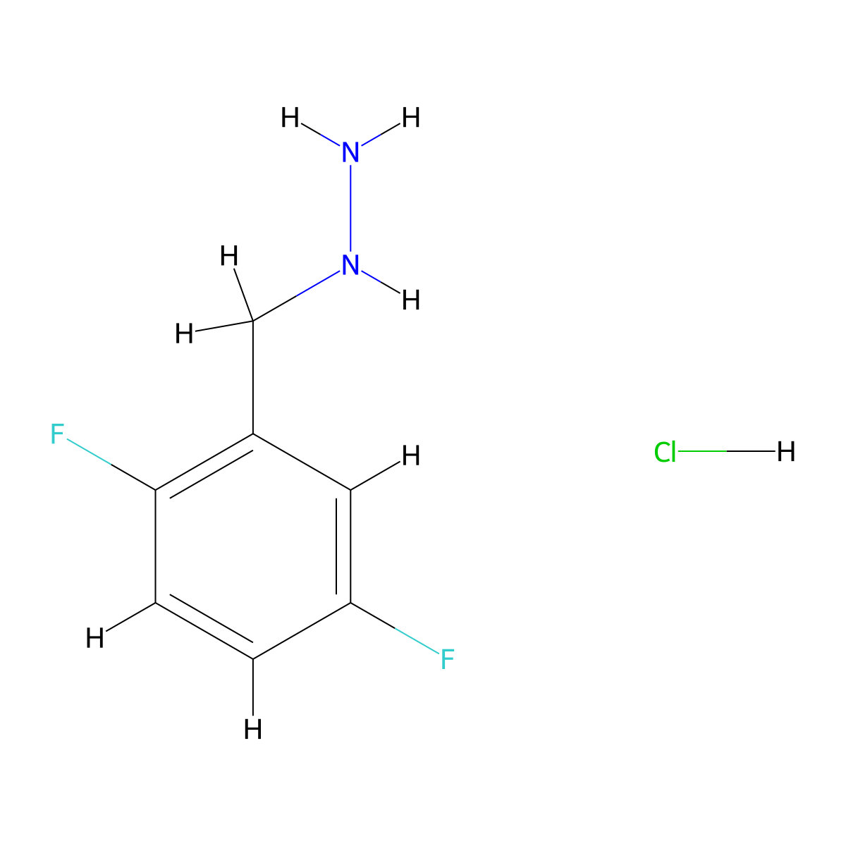 [(2,5-Difluorophenyl)methyl]hydrazine hydrochloride molecular structure, CAS 1394041-80-5