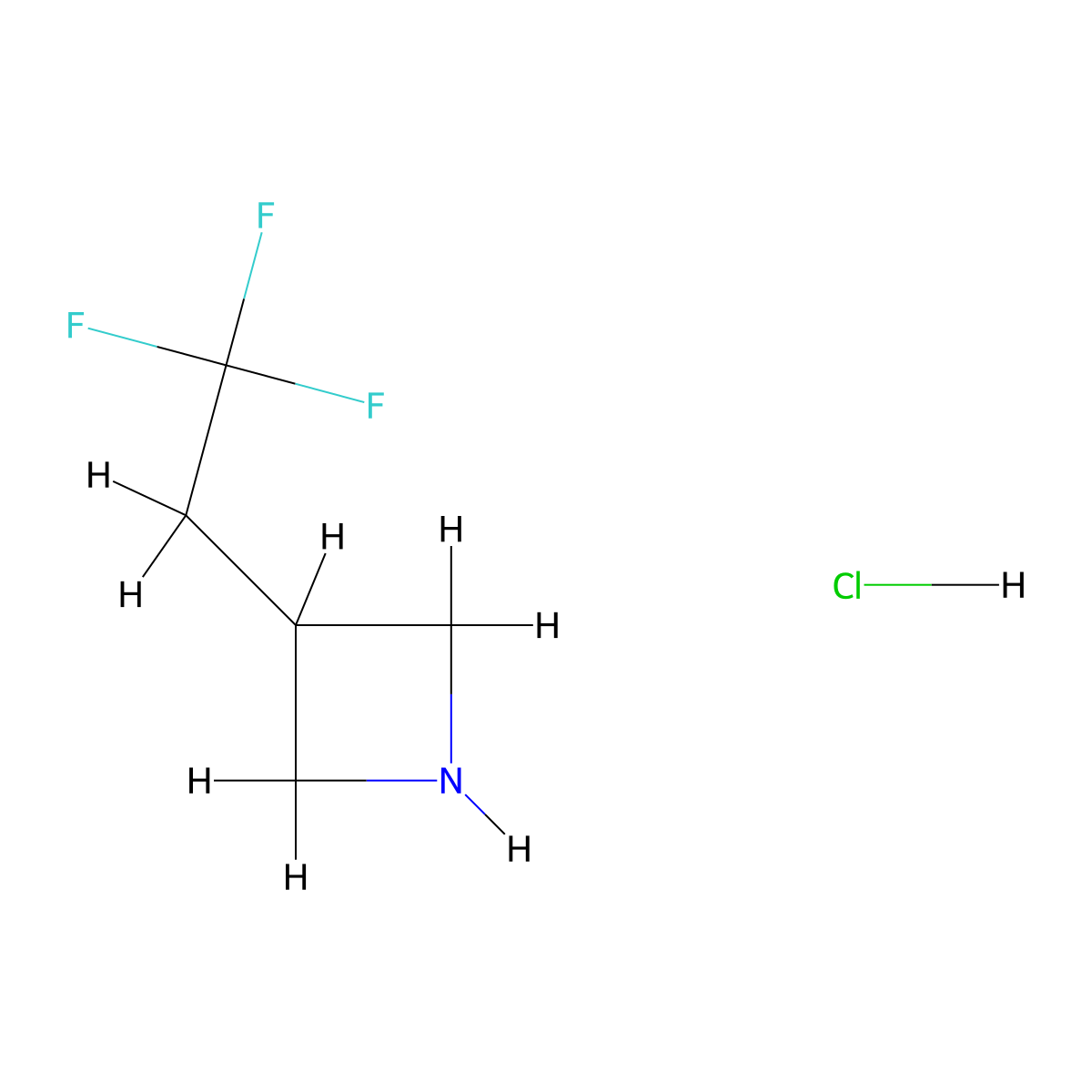 3-(2,2,2-Trifluoroethyl)azetidine hydrochloride molecular structure, CAS 1394041-81-6