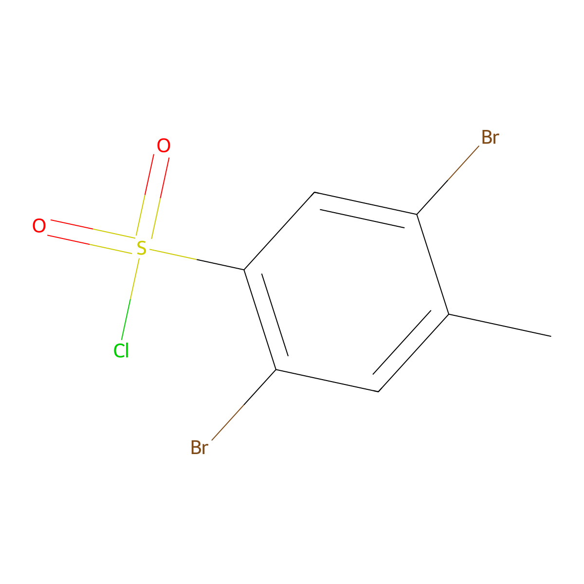 2,5-Dibromo-4-methylbenzene-1-sulfonyl chloride molecular structure, CAS 1394041-86-1