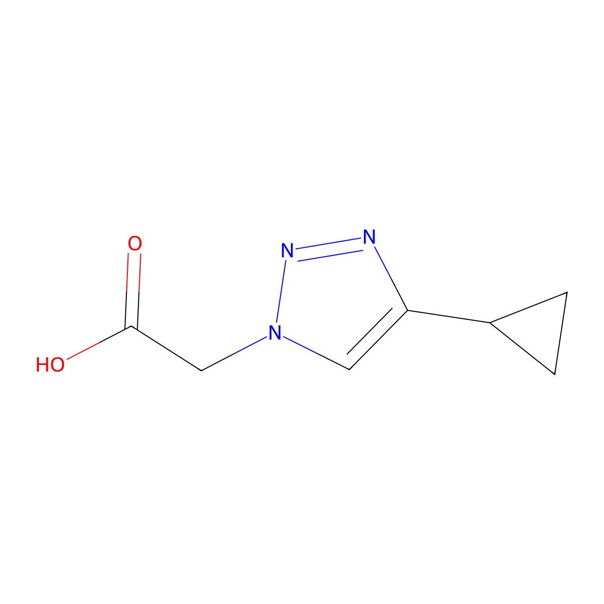 2-(4-cyclopropyl-1H-1,2,3-triazol-1-yl)acetic acid molecular structure, CAS 1394041-88-3