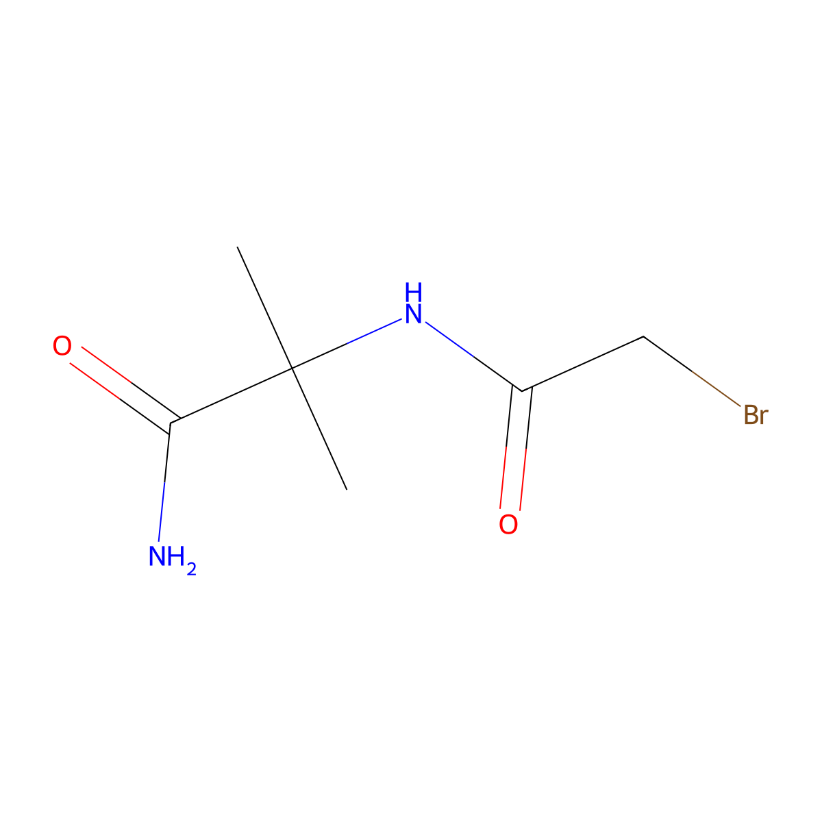 2-(2-Bromoacetamido)-2-methylpropanamide molecular structure, CAS 1394041-91-8