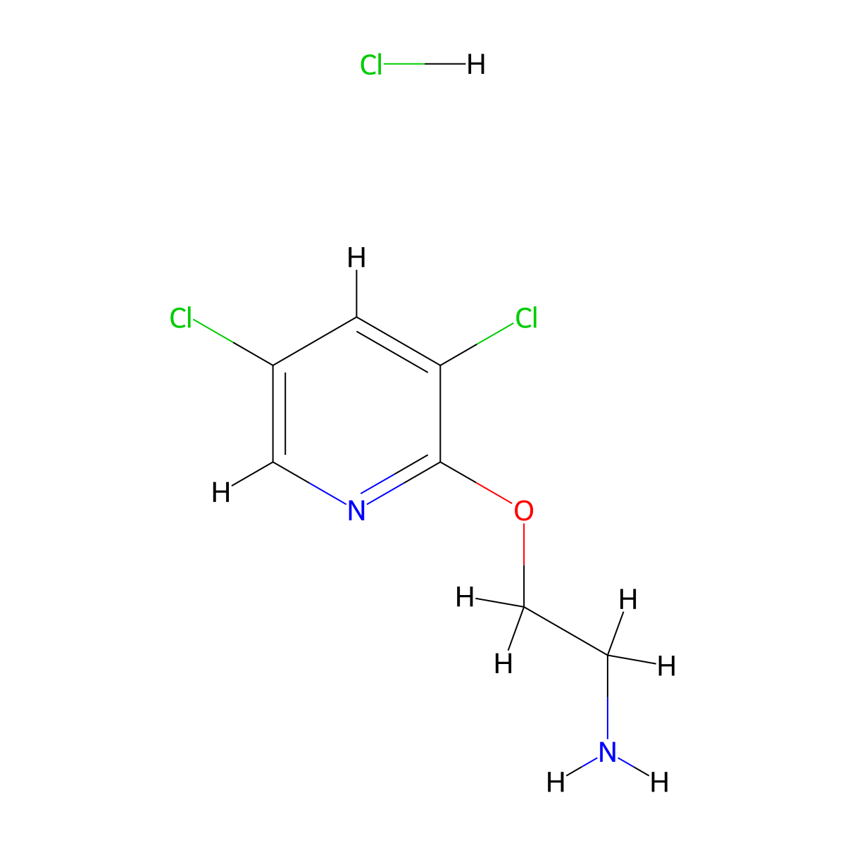 2-((3,5-Dichloropyridin-2-yl)oxy)ethan-1-amine hydrochloride molecular structure, CAS 1394041-93-0
