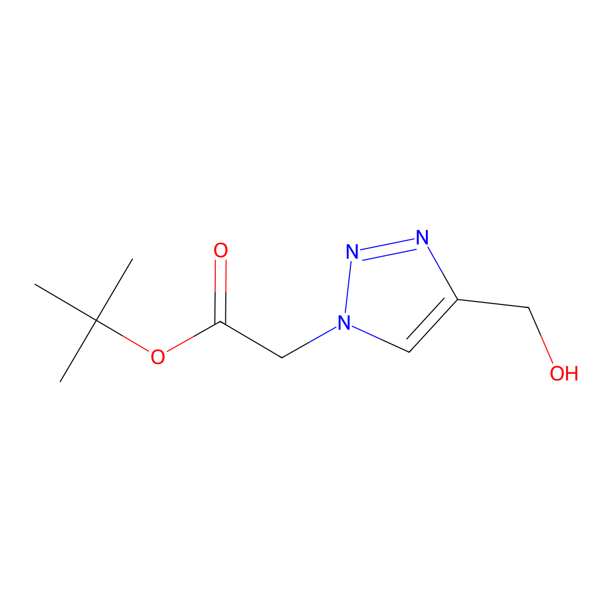 tert-butyl 2-[4-(hydroxymethyl)-1H-1,2,3-triazol-1-yl]acetate molecular structure, CAS 1394041-94-1