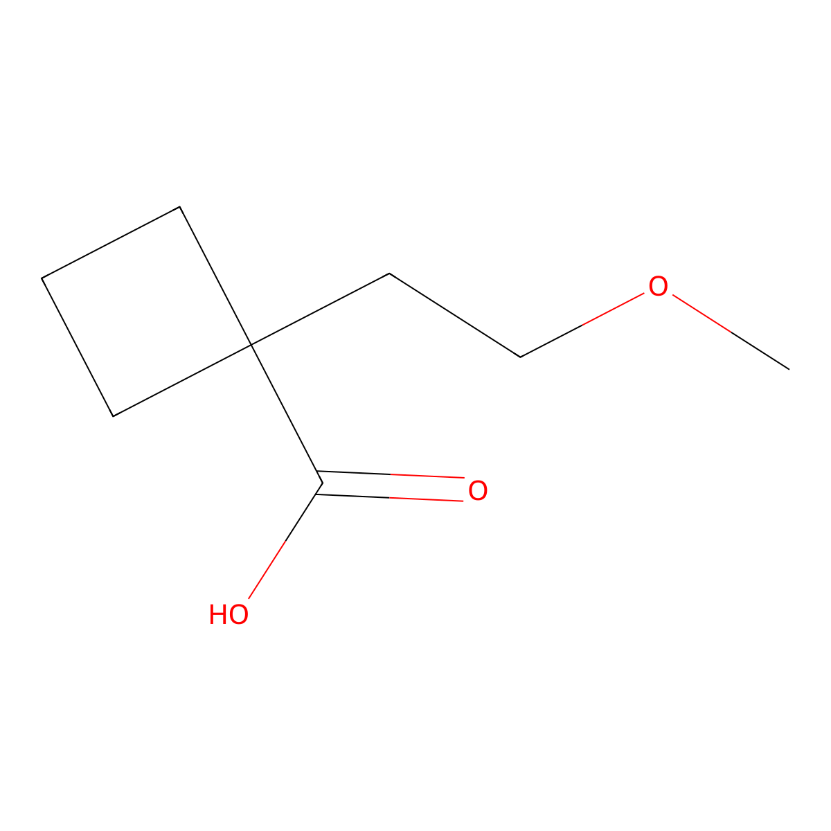 1-(2-Methoxyethyl)cyclobutane-1-carboxylic acid molecular structure, CAS 1394041-96-3