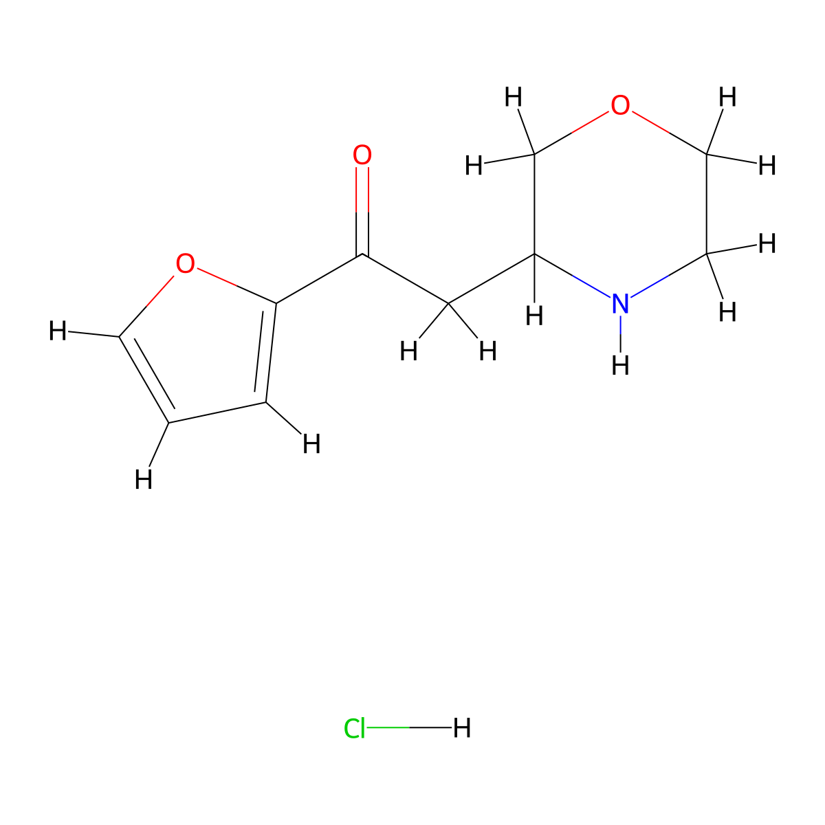1-(Furan-2-yl)-2-(morpholin-3-yl)ethan-1-one hydrochloride molecular structure, CAS 1394041-99-6