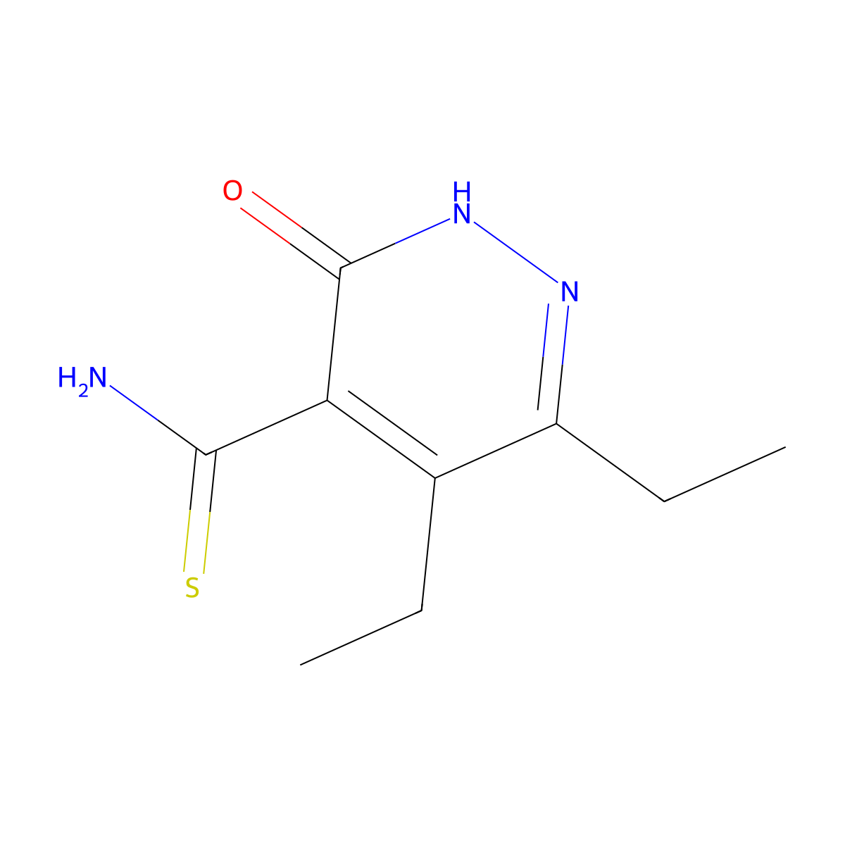 5,6-Diethyl-3-oxo-2,3-dihydropyridazine-4-carbothioamide molecular structure, CAS 1394042-01-3