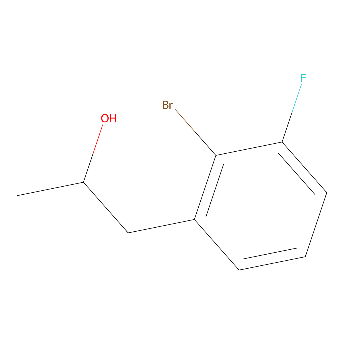 1-(2-Bromo-3-fluorophenyl)propan-2-ol molecular structure, CAS 1394042-02-4