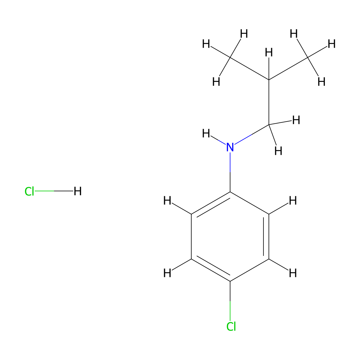 4-chloro-N-(2-methylpropyl)aniline hydrochloride molecular structure, CAS 1394042-10-4