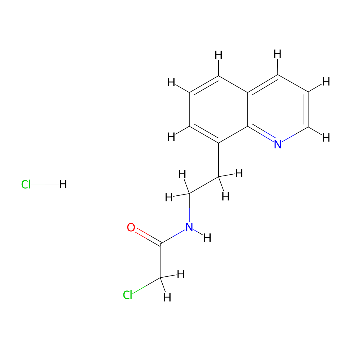 2-chloro-N-[2-(quinolin-8-yl)ethyl]acetamide hydrochloride molecular structure, CAS 1394042-13-7
