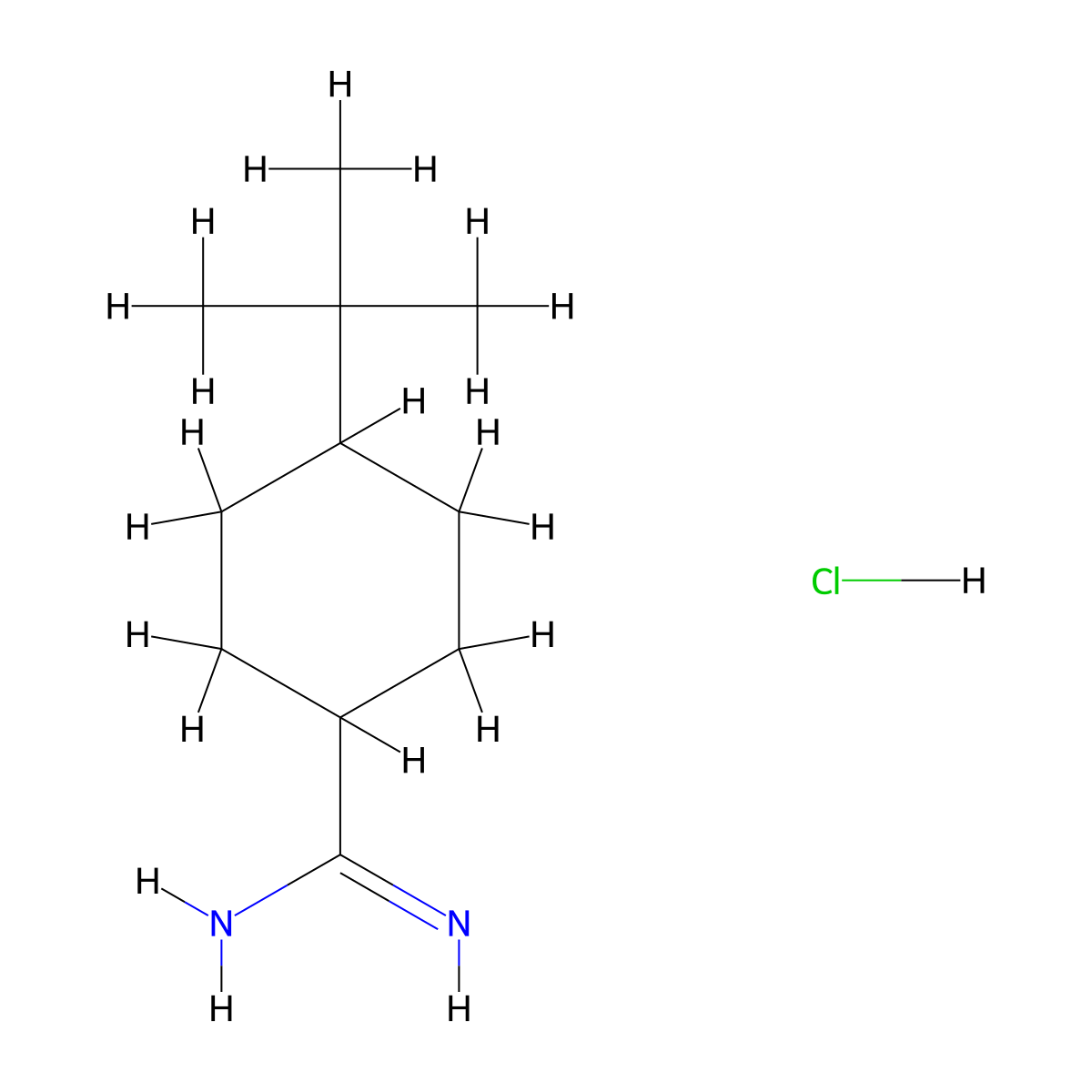 4-Tert-butylcyclohexane-1-carboximidamide hydrochloride molecular structure, CAS 1394042-19-3