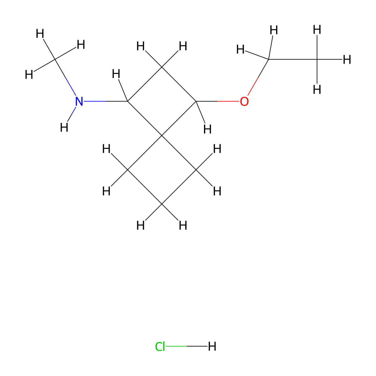 3-ethoxy-N-methylspiro[3.3]heptan-1-amine hydrochloride molecular structure, CAS 1394042-20-6
