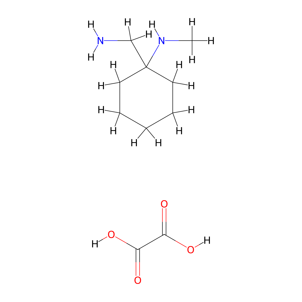 1-(aminomethyl)-N-methylcyclohexan-1-amine; oxalic acid molecular structure, CAS 1394042-24-0