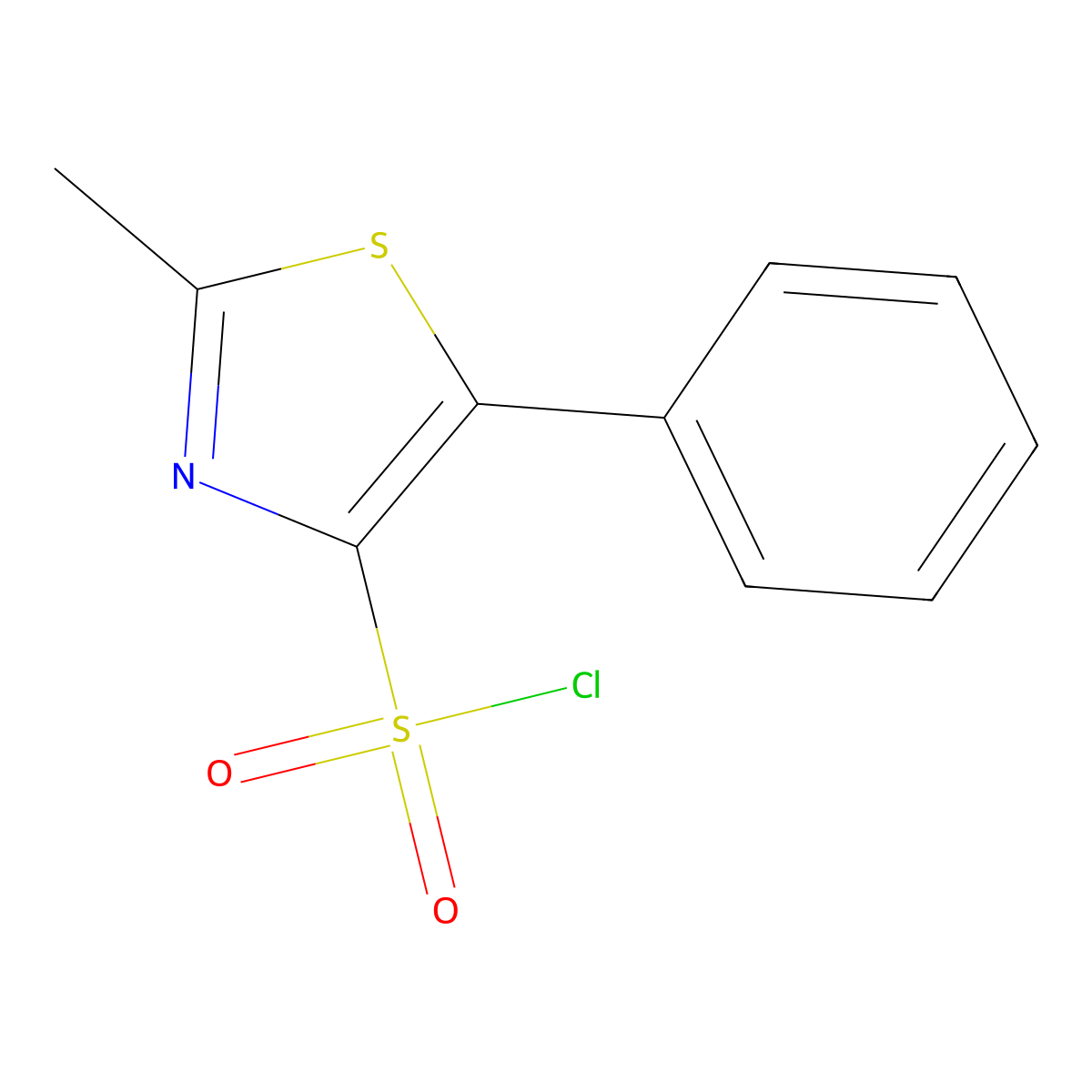 2-Methyl-5-phenyl-1,3-thiazole-4-sulfonyl chloride molecular structure, CAS 1394042-25-1
