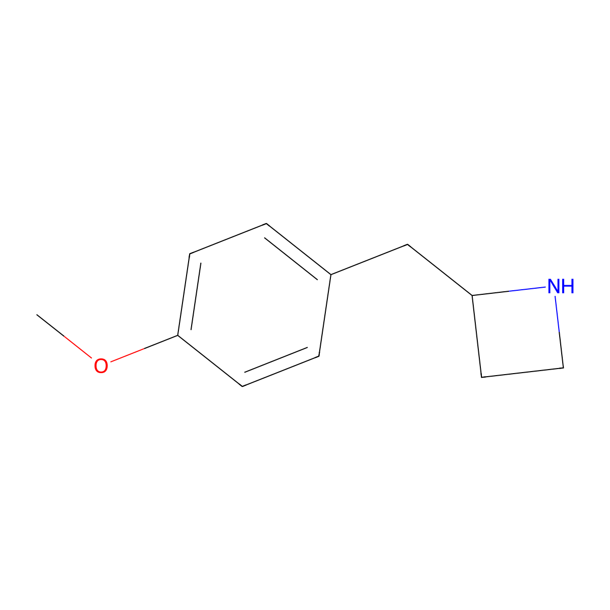 2-[(4-Methoxyphenyl)methyl]azetidine molecular structure, CAS 1394042-30-8