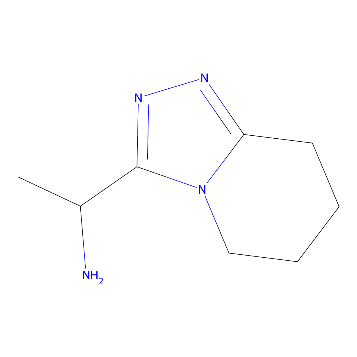 1-{5H,6H,7H,8H-[1,2,4]triazolo[4,3-a]pyridin-3-yl}ethan-1-amine molecular structure, CAS 1394042-31-9