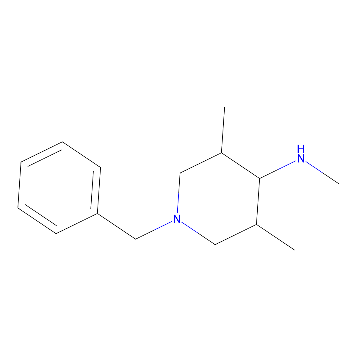 1-benzyl-N,3,5-trimethylpiperidin-4-amine molecular structure, CAS 1394042-33-1