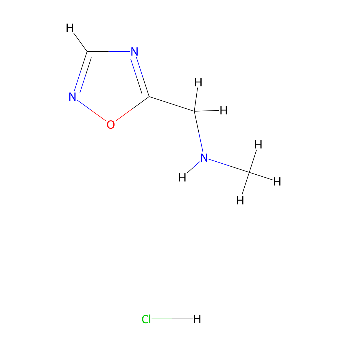 Methyl[(1,2,4-oxadiazol-5-yl)methyl]amine hydrochloride molecular structure, CAS 1394042-35-3
