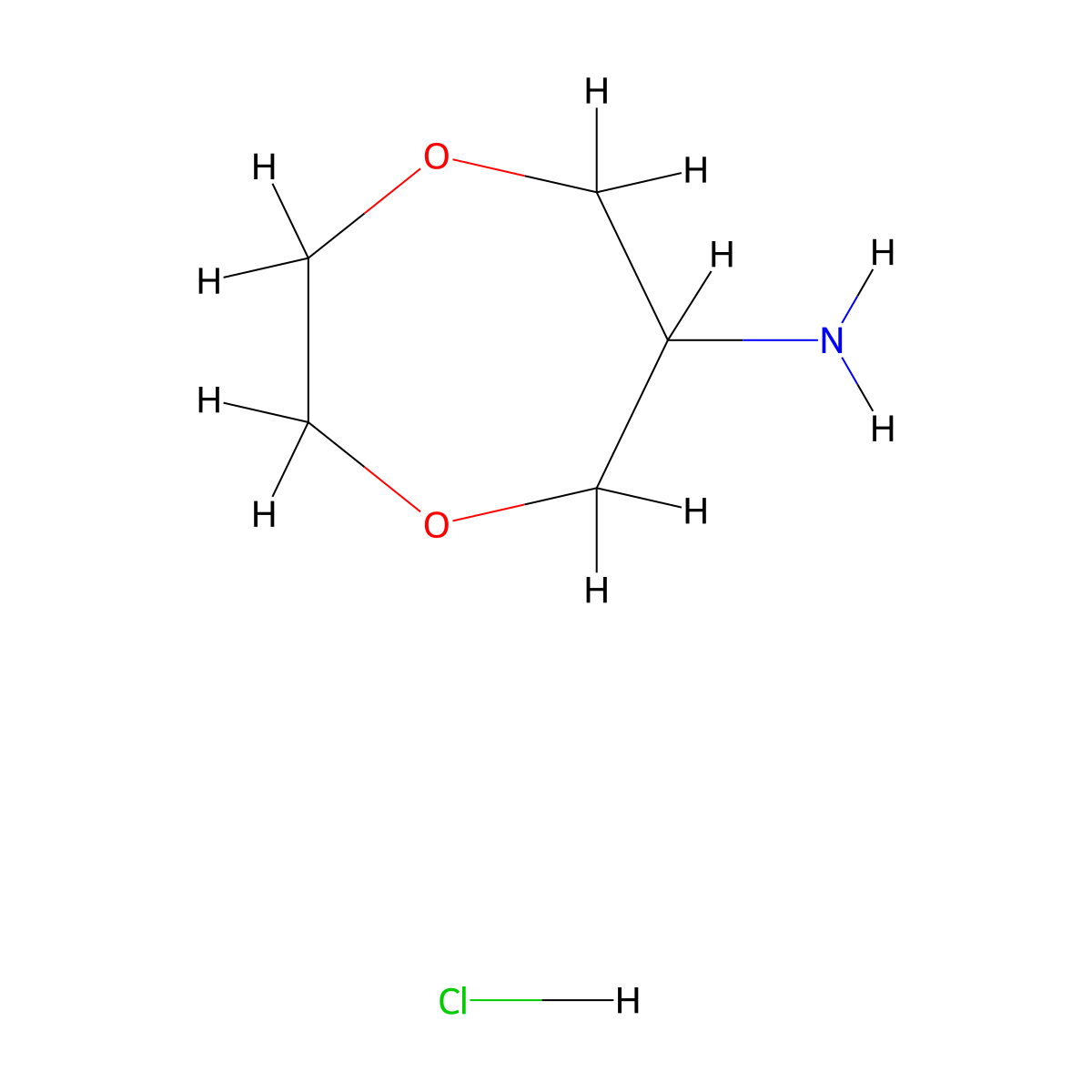 1,4-Dioxepan-6-amine hydrochloride molecular structure, CAS 1394042-38-6