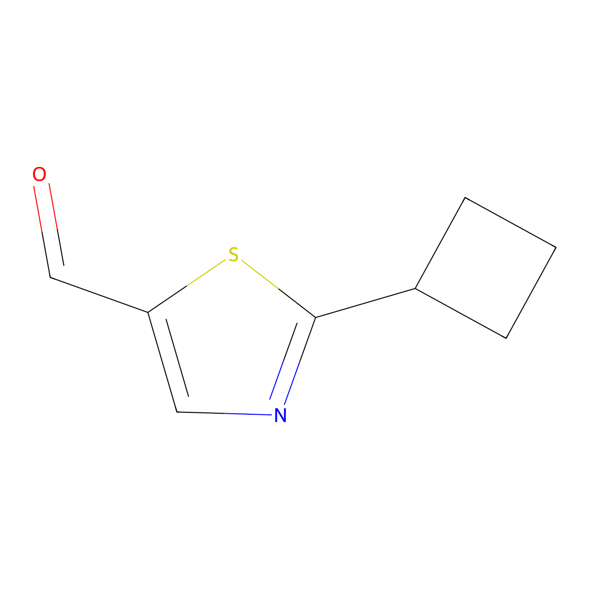2-Cyclobutyl-1,3-thiazole-5-carbaldehyde molecular structure, CAS 1394042-39-7