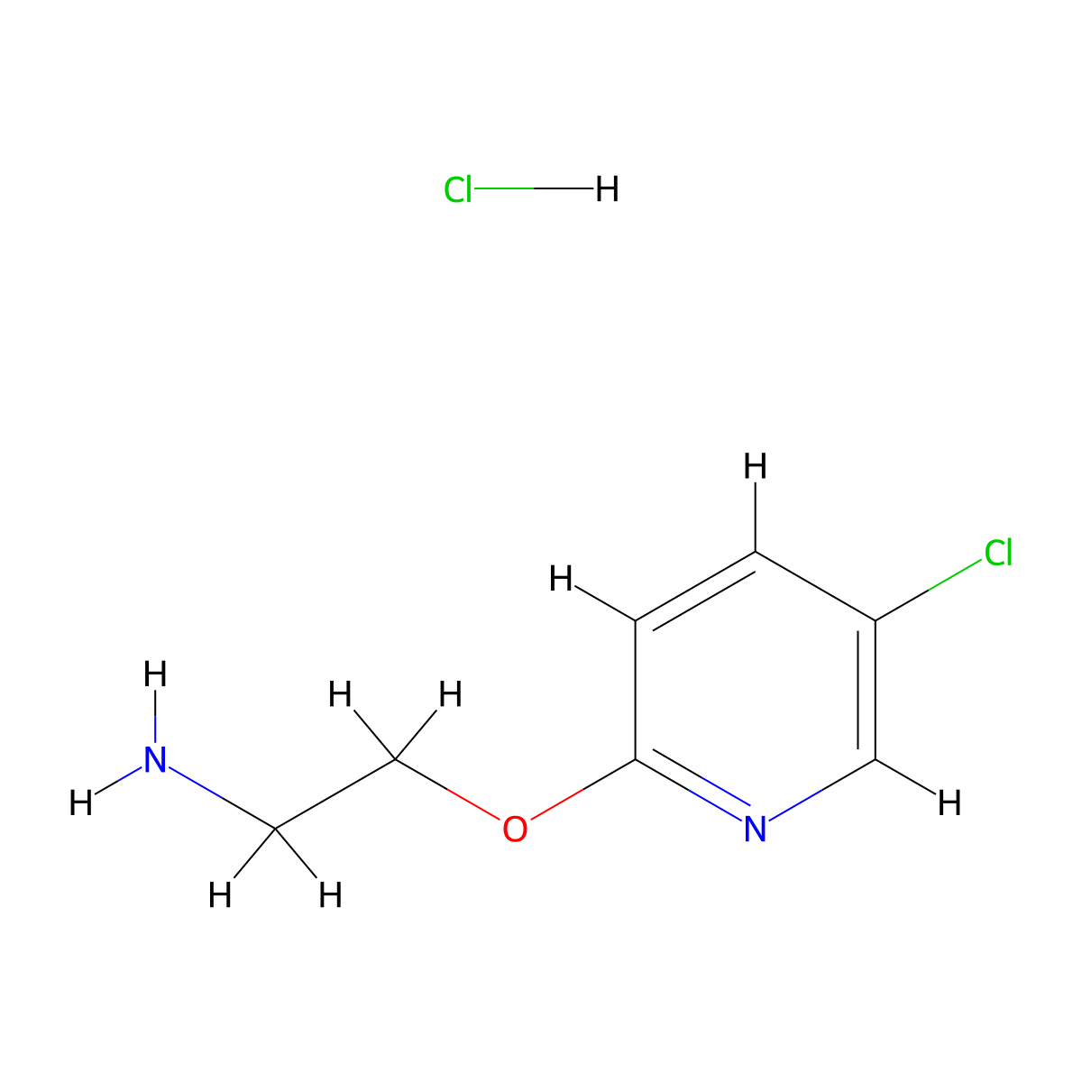 2-(2-Aminoethoxy)-5-chloropyridine hydrochloride molecular structure, CAS 1394042-40-0