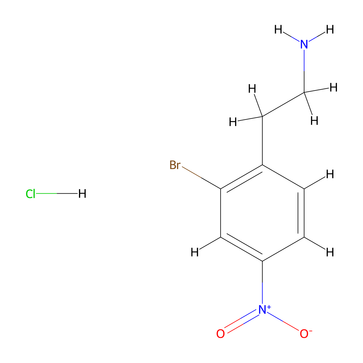 2-(2-Bromo-4-nitrophenyl)ethan-1-amine hydrochloride molecular structure, CAS 1394042-42-2
