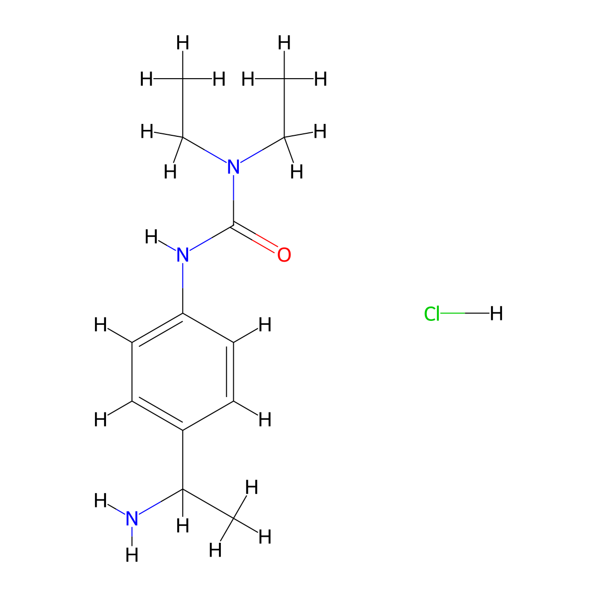 1-[4-(1-Aminoethyl)phenyl]-3,3-diethylurea hydrochloride molecular structure, CAS 1394042-44-4