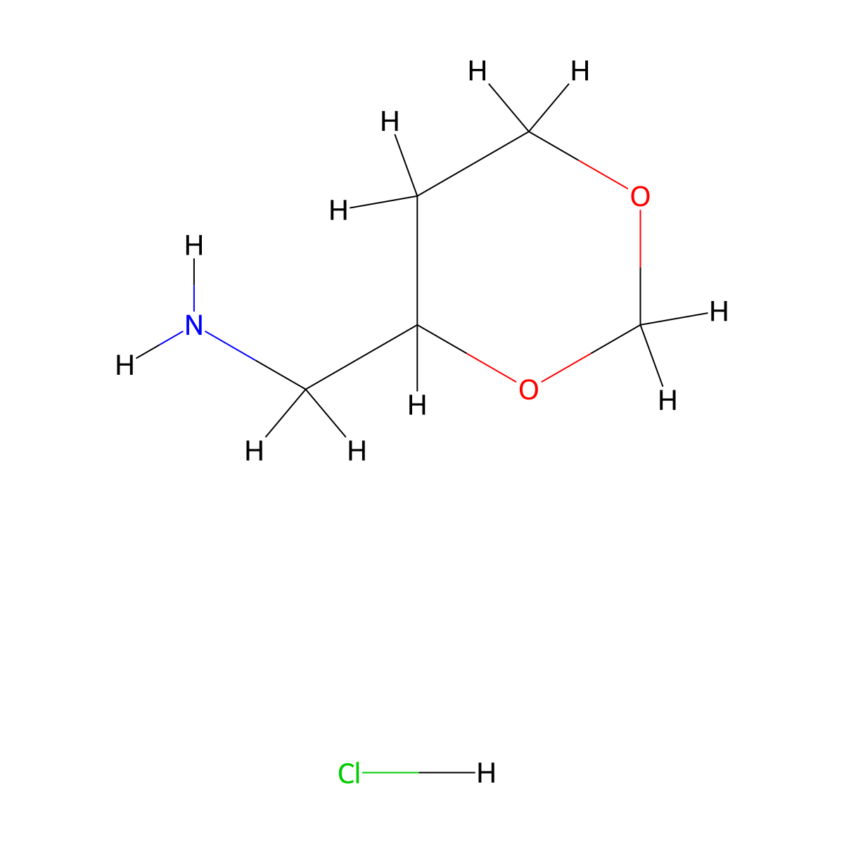 1,3-Dioxan-4-ylmethanamine hydrochloride molecular structure, CAS 1394042-55-7