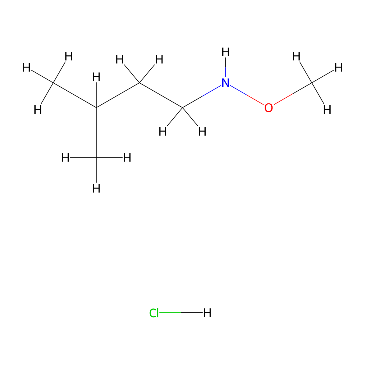 Methoxy(3-methylbutyl)amine hydrochloride molecular structure, CAS 1394042-57-9