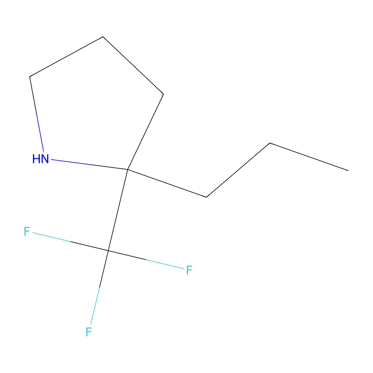 2-Propyl-2-(trifluoromethyl)pyrrolidine molecular structure, CAS 1394042-58-0