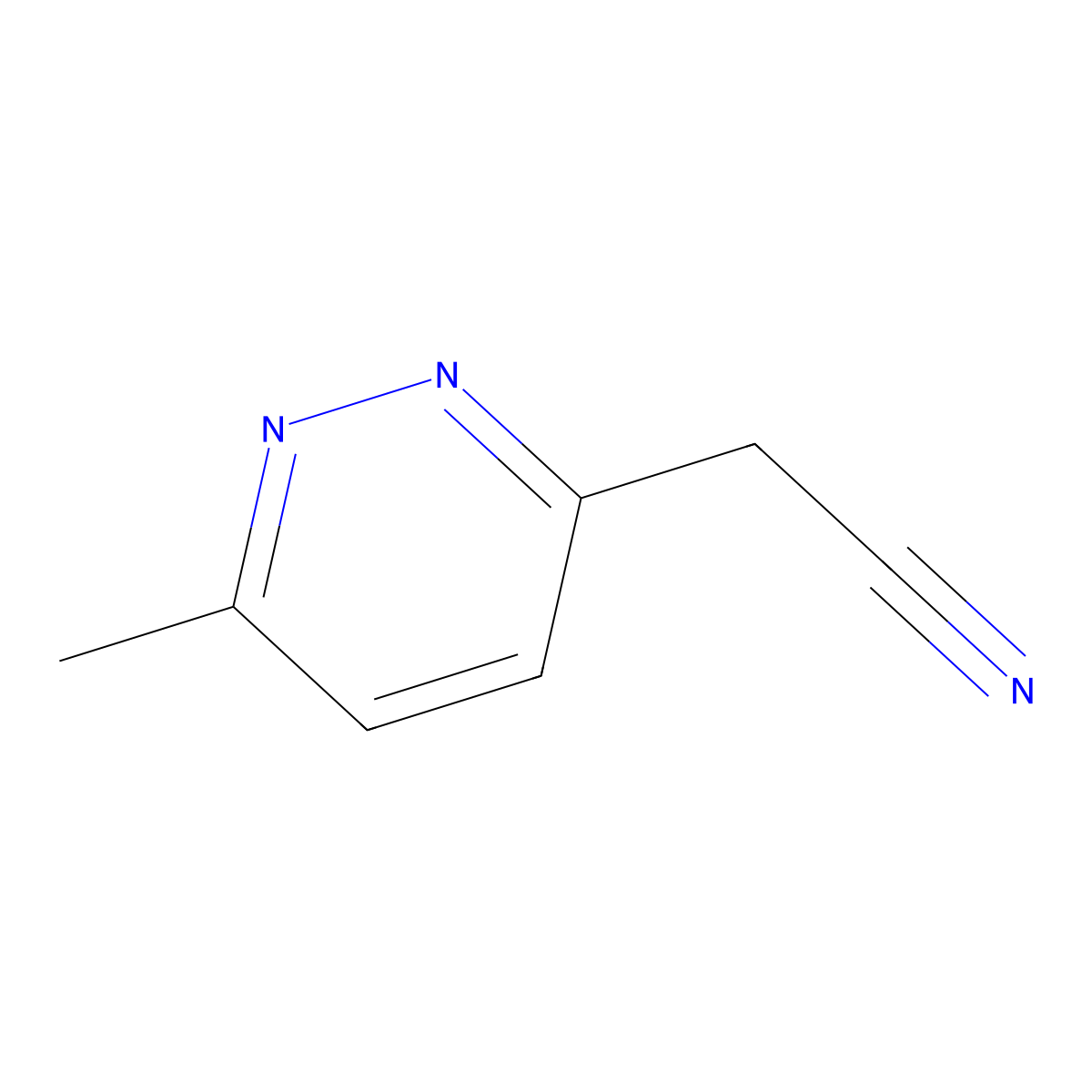 2-(6-Methylpyridazin-3-yl)acetonitrile molecular structure, CAS 1394042-71-7