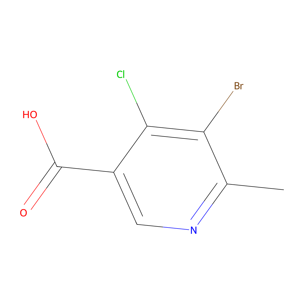 5-Bromo-4-chloro-6-methylpyridine-3-carboxylic acid molecular structure, CAS 1394042-74-0