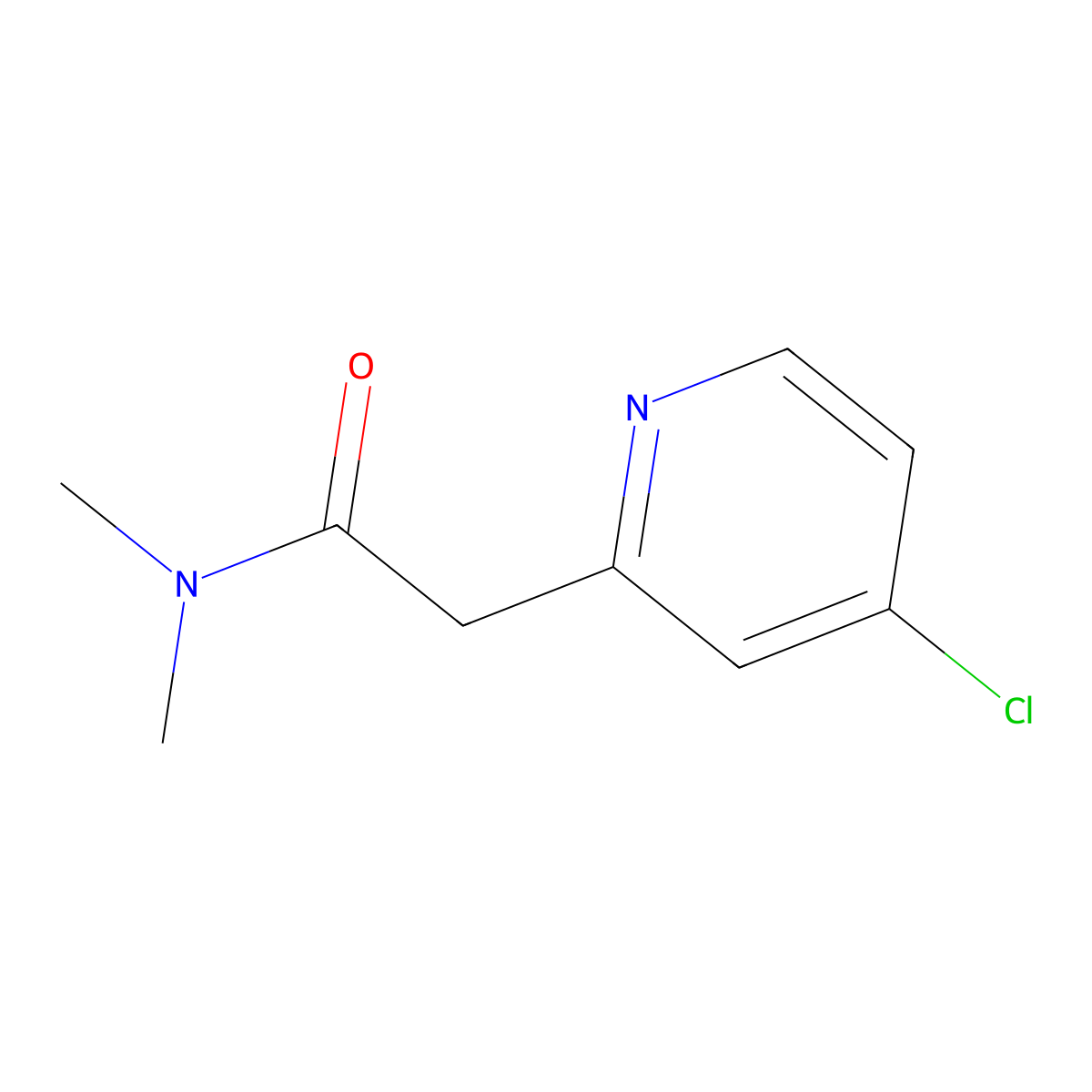 2-(4-chloropyridin-2-yl)-N,N-dimethylacetamide molecular structure, CAS 1394042-75-1