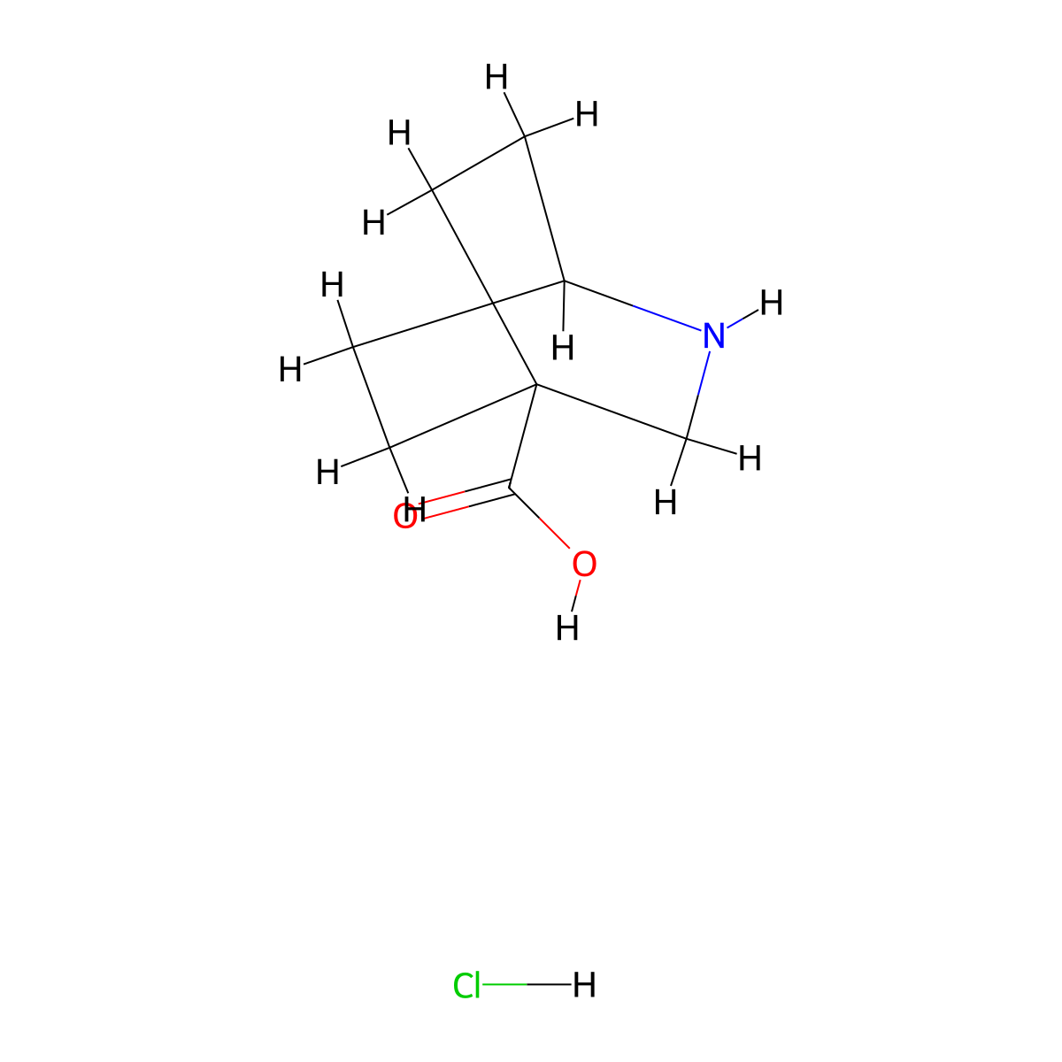 2-Azabicyclo(2.2.2)octane-4-carboxylic acid hydrochloride molecular structure, CAS 1394042-79-5