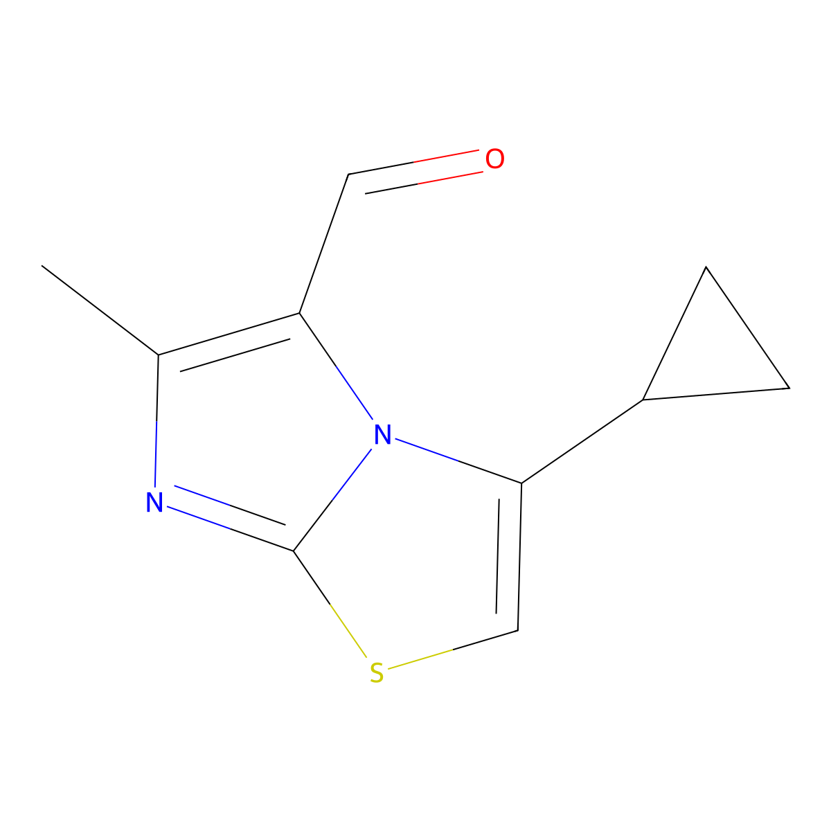 3-Cyclopropyl-6-methylimidazo(2,1-b)(1,3)thiazole-5-carbaldehyde molecular structure, CAS 1394042-82-0