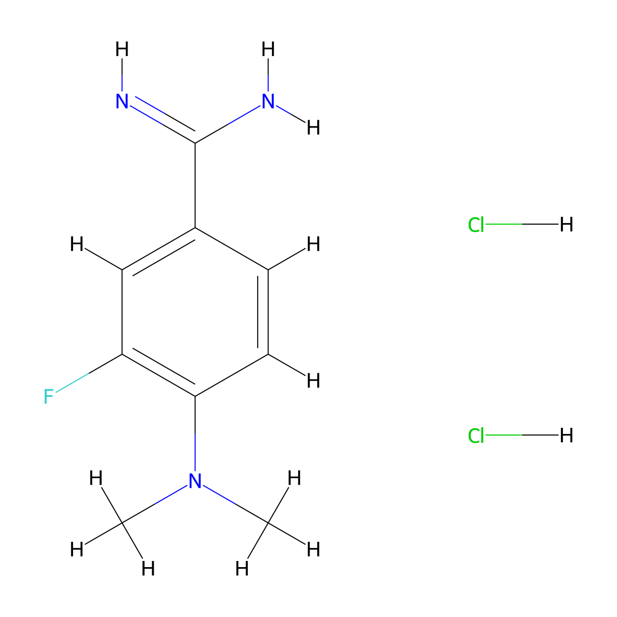 4-(Dimethylamino)-3-fluorobenzene-1-carboximidamide dihydrochloride molecular structure, CAS 1394042-84-2