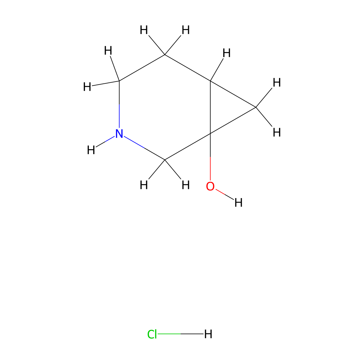 3-Azabicyclo[4.1.0]heptan-1-ol hydrochloride molecular structure, CAS 1394042-85-3