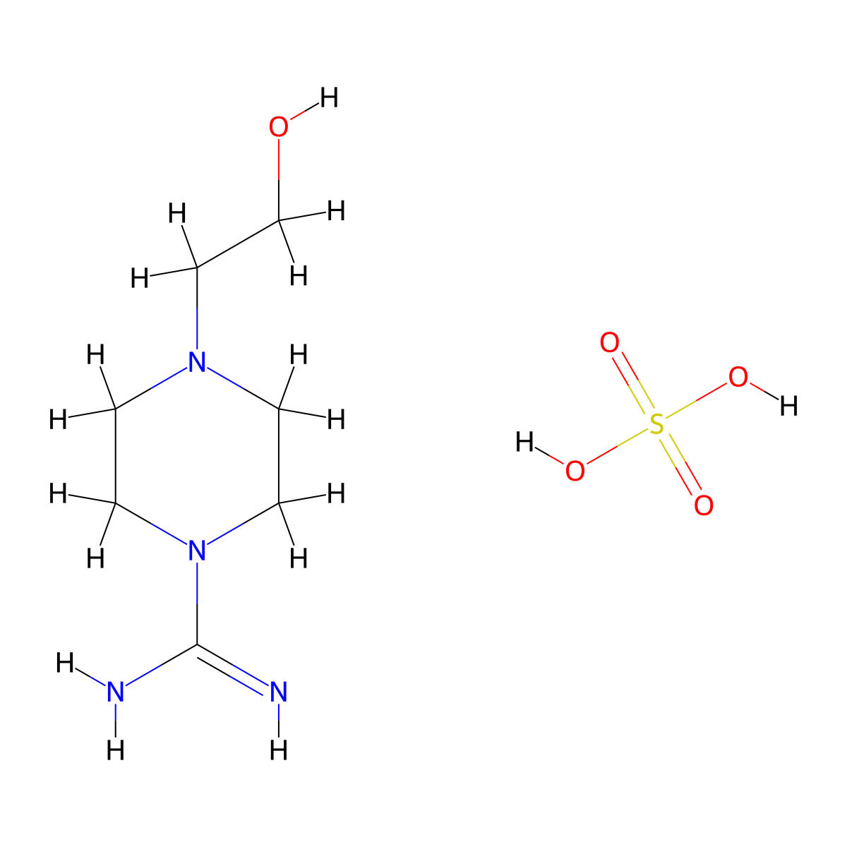 4-(2-Hydroxyethyl)piperazine-1-carboximidamide sulfate (salt) molecular structure, CAS 1394042-87-5