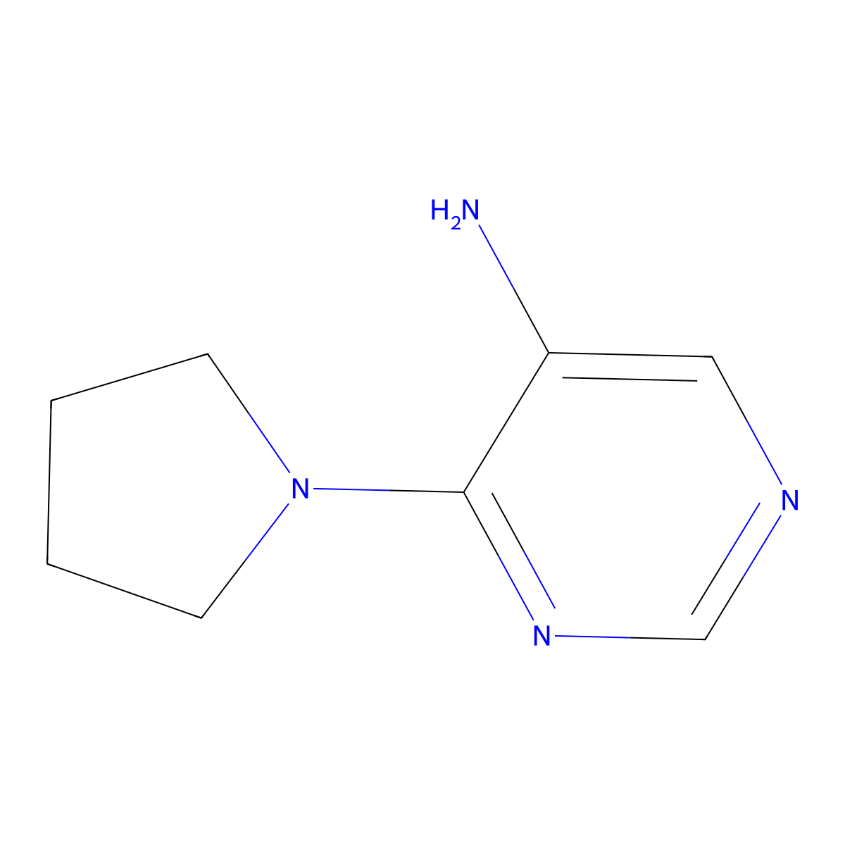 4-(Pyrrolidin-1-yl)pyrimidin-5-amine molecular structure, CAS 1394042-92-2