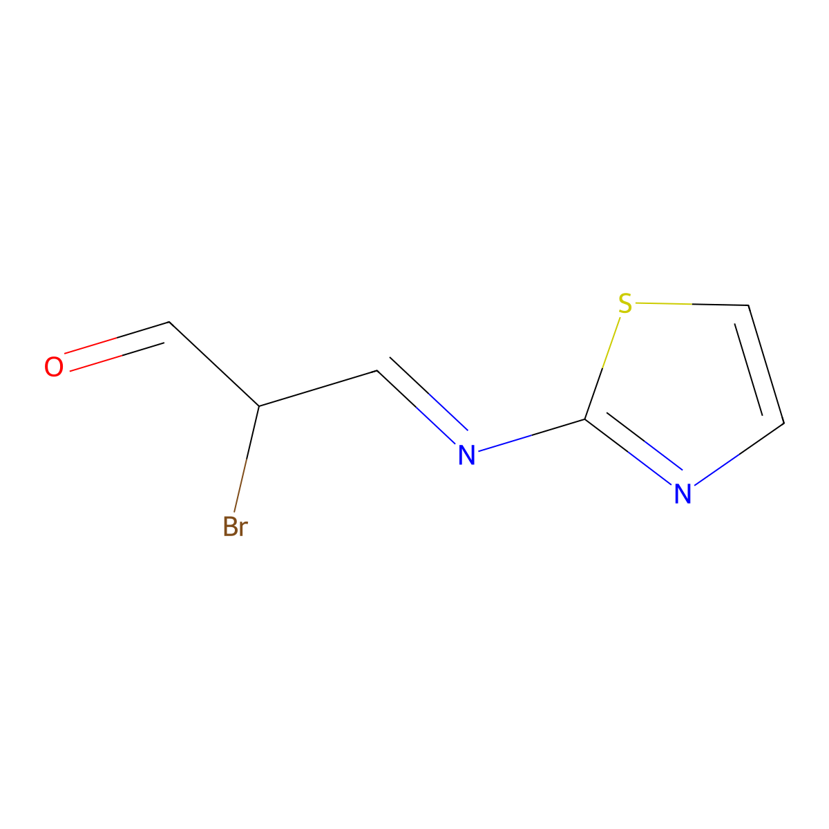 2-Bromo-3-[(1,3-thiazol-2-yl)imino]propanal molecular structure, CAS 1394045-25-0