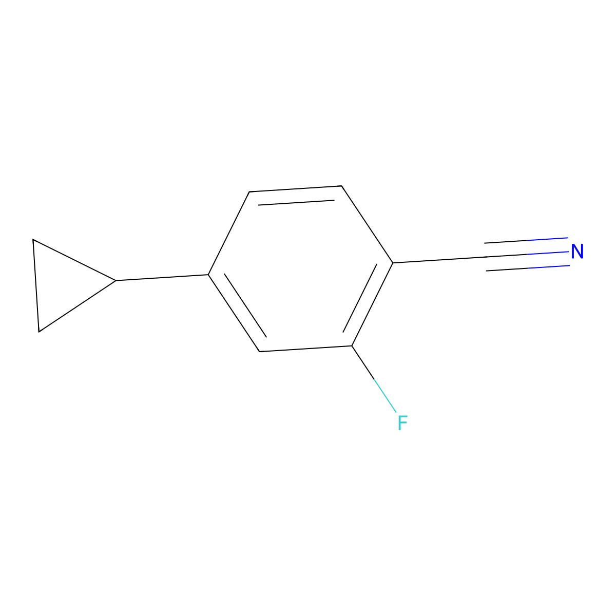 4-Cyclopropyl-2-fluorobenzonitrile molecular structure, CAS 1394068-31-5