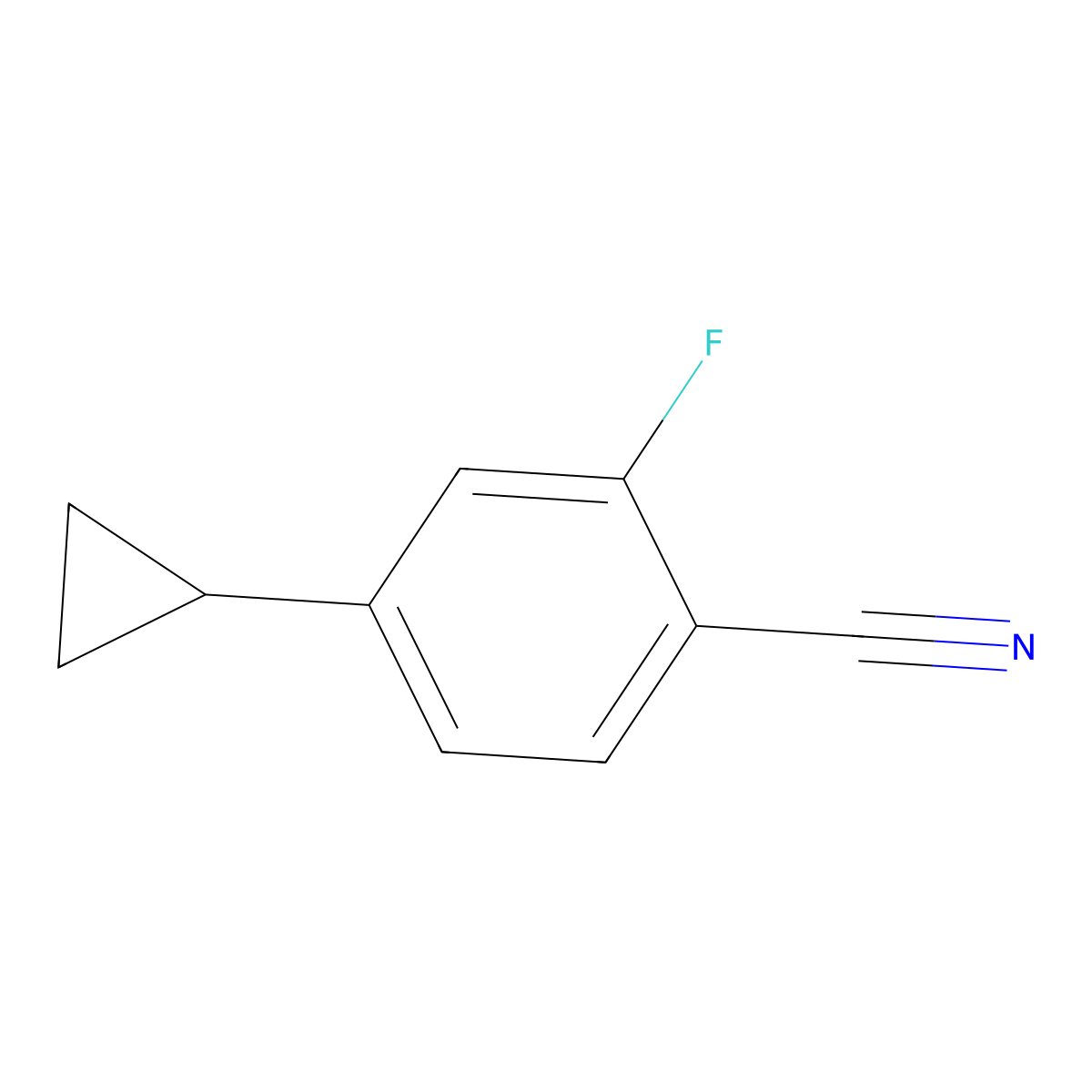 4-Cyclopropyl-2-fluorobenzonitrile molecular structure, CAS 1394068-31-5