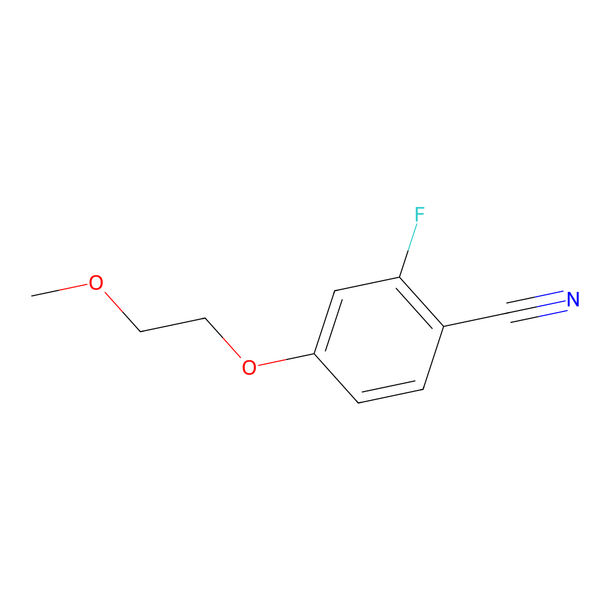 Benzonitrile, 2-fluoro-4-(2-methoxyethoxy)- molecular structure, CAS 1394068-40-6