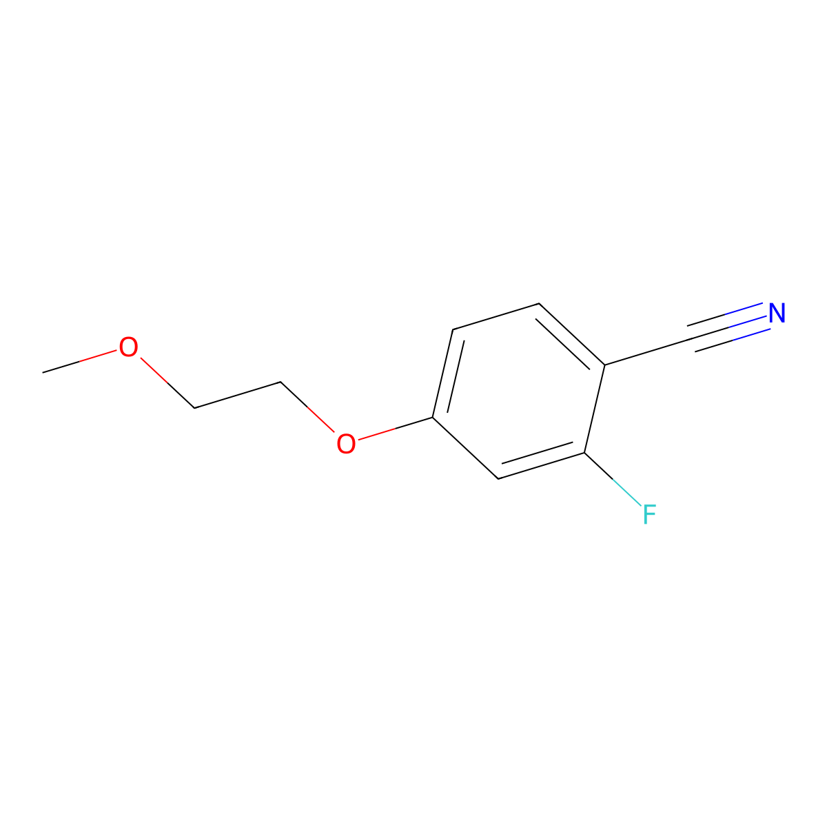Benzonitrile, 2-fluoro-4-(2-methoxyethoxy)- molecular structure, CAS 1394068-40-6