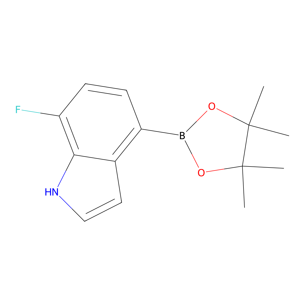 7-fluoro-4-(4,4,5,5-tetramethyl-1,3,2-dioxaborolan-2-yl)-1H-indole molecular structure, CAS 1394071-77-2