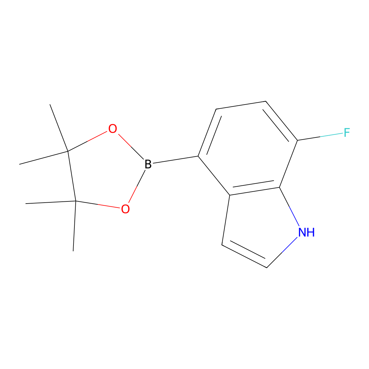 7-fluoro-4-(4,4,5,5-tetramethyl-1,3,2-dioxaborolan-2-yl)-1H-indole molecular structure, CAS 1394071-77-2