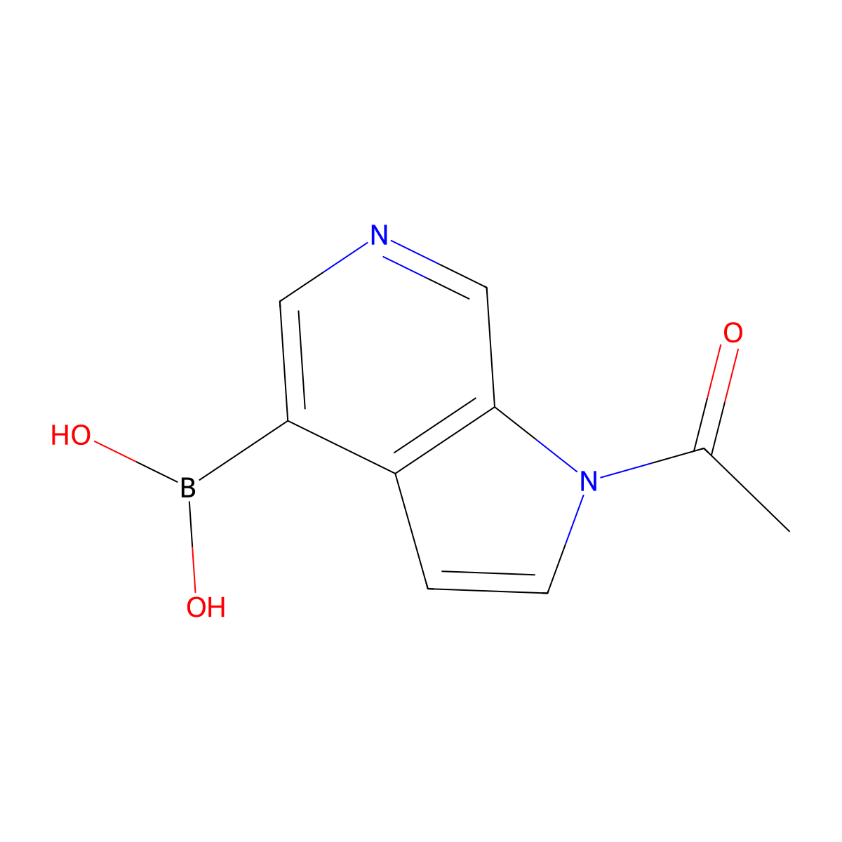 (1-Acetyl-1H-pyrrolo[2,3-c]pyridin-4-yl)boronic acid molecular structure, CAS 1394071-85-2